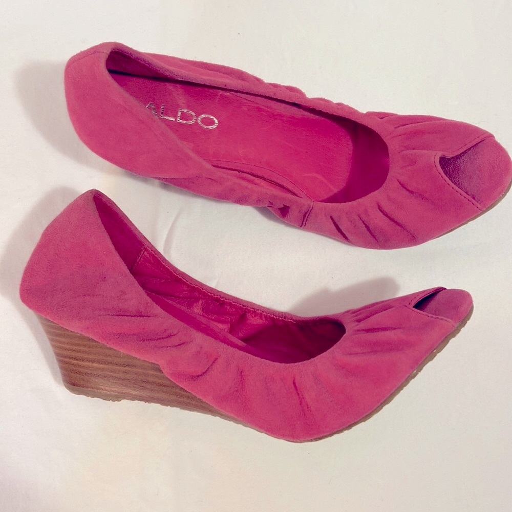 Also pink suede wedges. Never worn! Dressy or casual